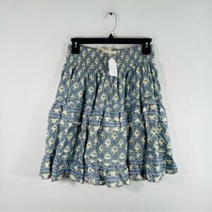 NWT Jen’s Pirate Booty Daydream Blue Green Sky Tiered Mini Skirt Small New